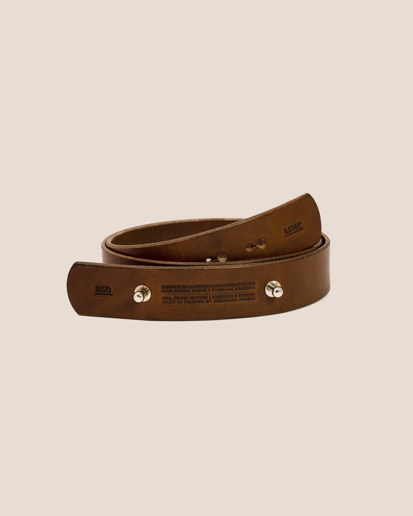 Ceinture Sans Boucle Cuir Marron LUAP