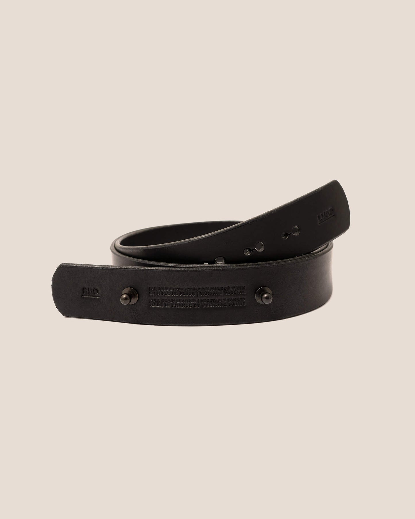 Ceinture Sans Boucle Cuir Noir LUAP